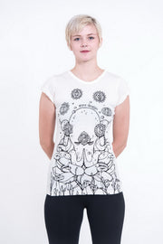 Sure Design Womens Octopus Chakras T-Shirt White