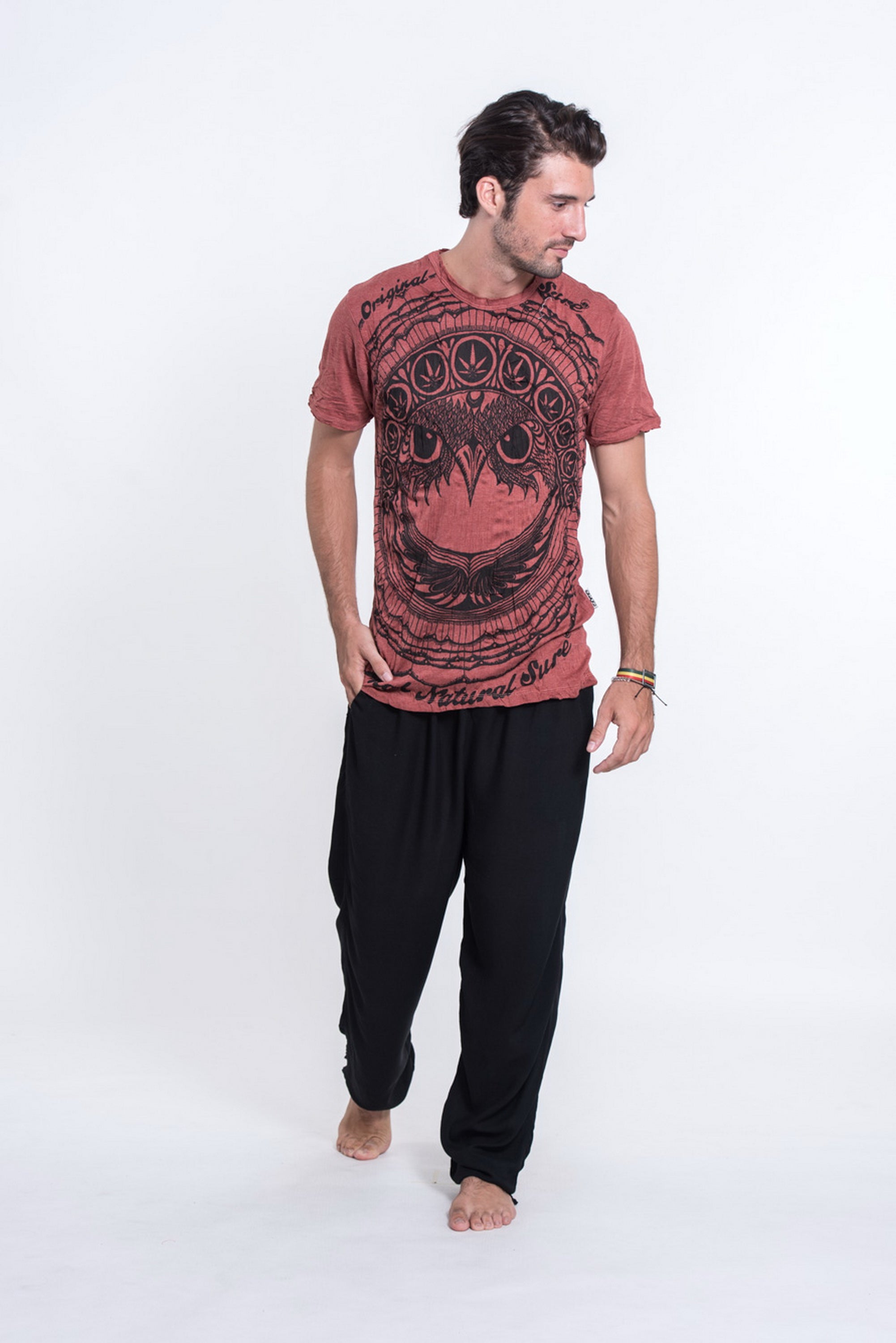 Sure Design Men's Weed Owl T-Shirt Brick