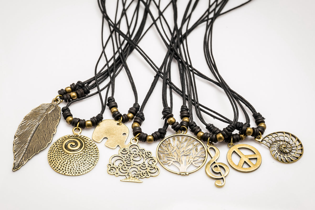Assorted 10 Piece Set Hand Made Brass Necklace