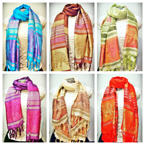 Assorted set of 10 Nepal Hand Made Pashmina Shawl Scarf