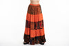 Patchwork Long Skirt in Bright Orange