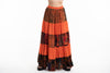 Patchwork Long Skirt in Halloween Orange
