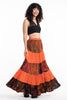 Patchwork Long Skirt in Halloween Orange