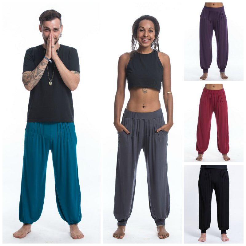 Assorted Set of 5 Solid Color Spandex Cotton Harem Pants