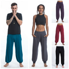 Assorted Set of 5 Solid Color Spandex Cotton Harem Pants