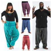 Assorted Set of 10 Plus Size Hill Tribe Elephants Unisex Harem Pants