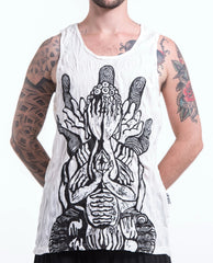 Sure Design Men's See No Evil Buddha Tank Top White