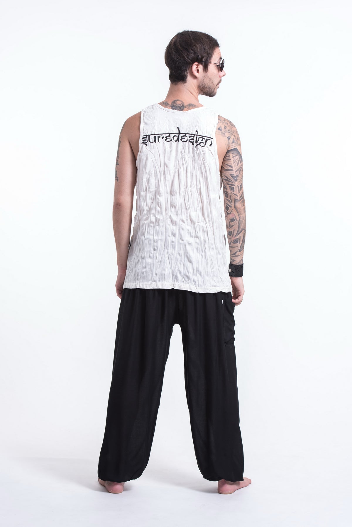 Sure Design Men's See No Evil Buddha Tank Top White