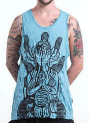 Sure Design Men's See No Evil Buddha Tank Top Turquoise