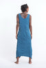 Sure Design Womens Lotus Mandala Scoop Neck Tank Dress Denim Blue