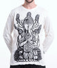 Sure Design Unisex See No Evil Buddha Long Sleeve T-Shirt White