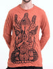 Sure Design Unisex See No Evil Buddha Long Sleeve T-Shirt Orange