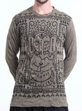 Wholesale Sure Design Unisex Shanti Ganesha Long Sleeve T-Shirt Green - $10.00