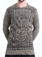 Sure Design Unisex Shanti Ganesha Long Sleeve T-Shirt Green