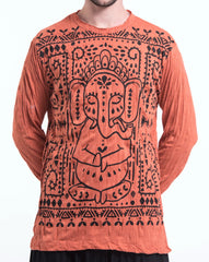 Sure Design Unisex Shanti Ganesha Long Sleeve T-Shirt Orange