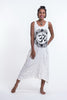 Sure Design Womens Infinitee Ohm Scoop Neck Tank Dress White