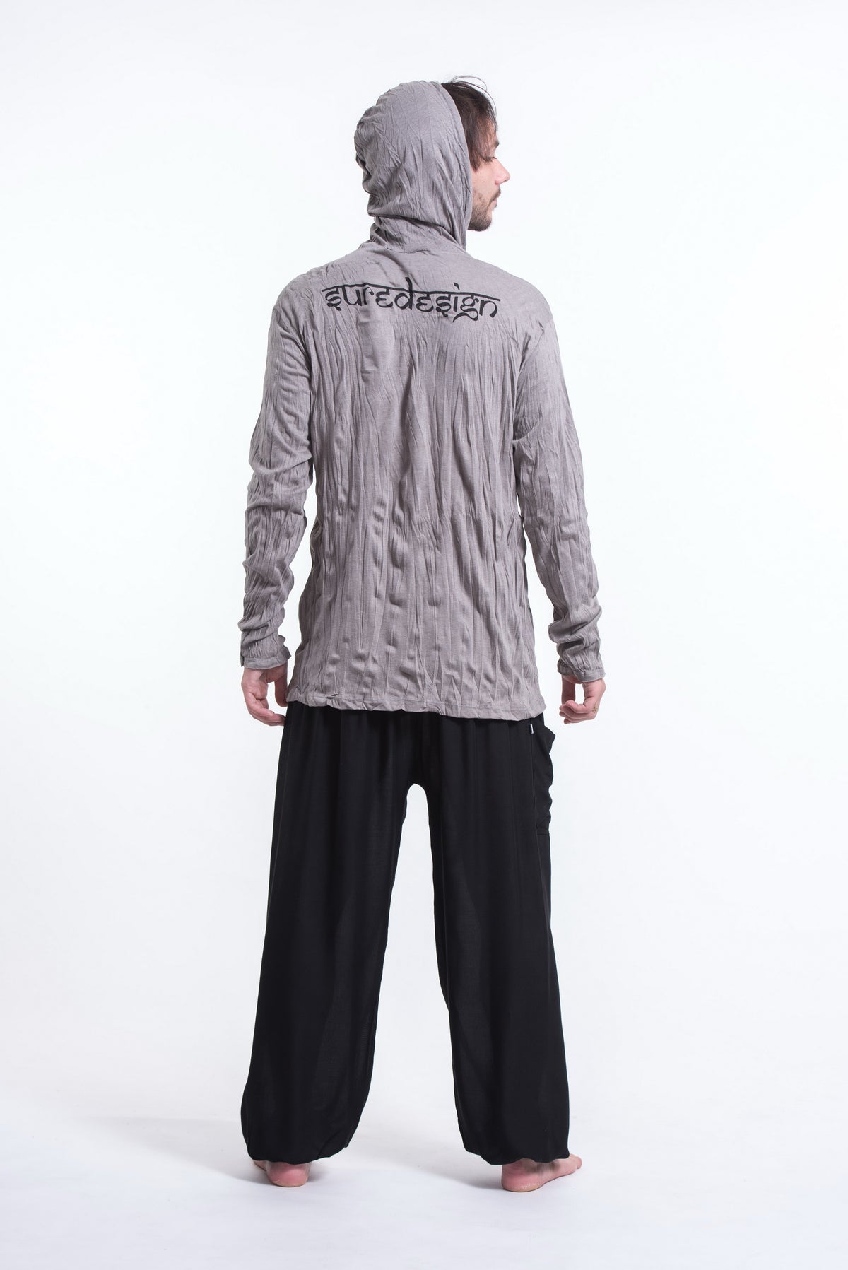 Sure Design Unisex See No Evil Buddha Hoodie Gray