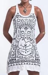 Sure Design Women's Shanti Ganesha Tank Dress White