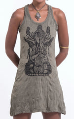 Sure Design Women's See No Evil Buddha Tank Dress Green