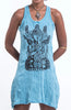 Sure Design Women's See No Evil Buddha Tank Dress Turquoise