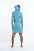 Sure Design Women's See No Evil Buddha Hoodie Dress Turquoise