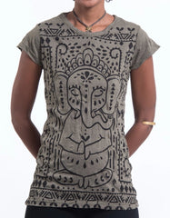 Sure Design Women's Shanti Ganesha T-Shirt Green