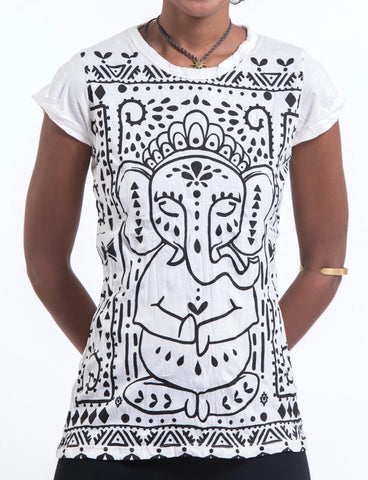 Sure Design Women's Shanti Ganesha T-Shirt White