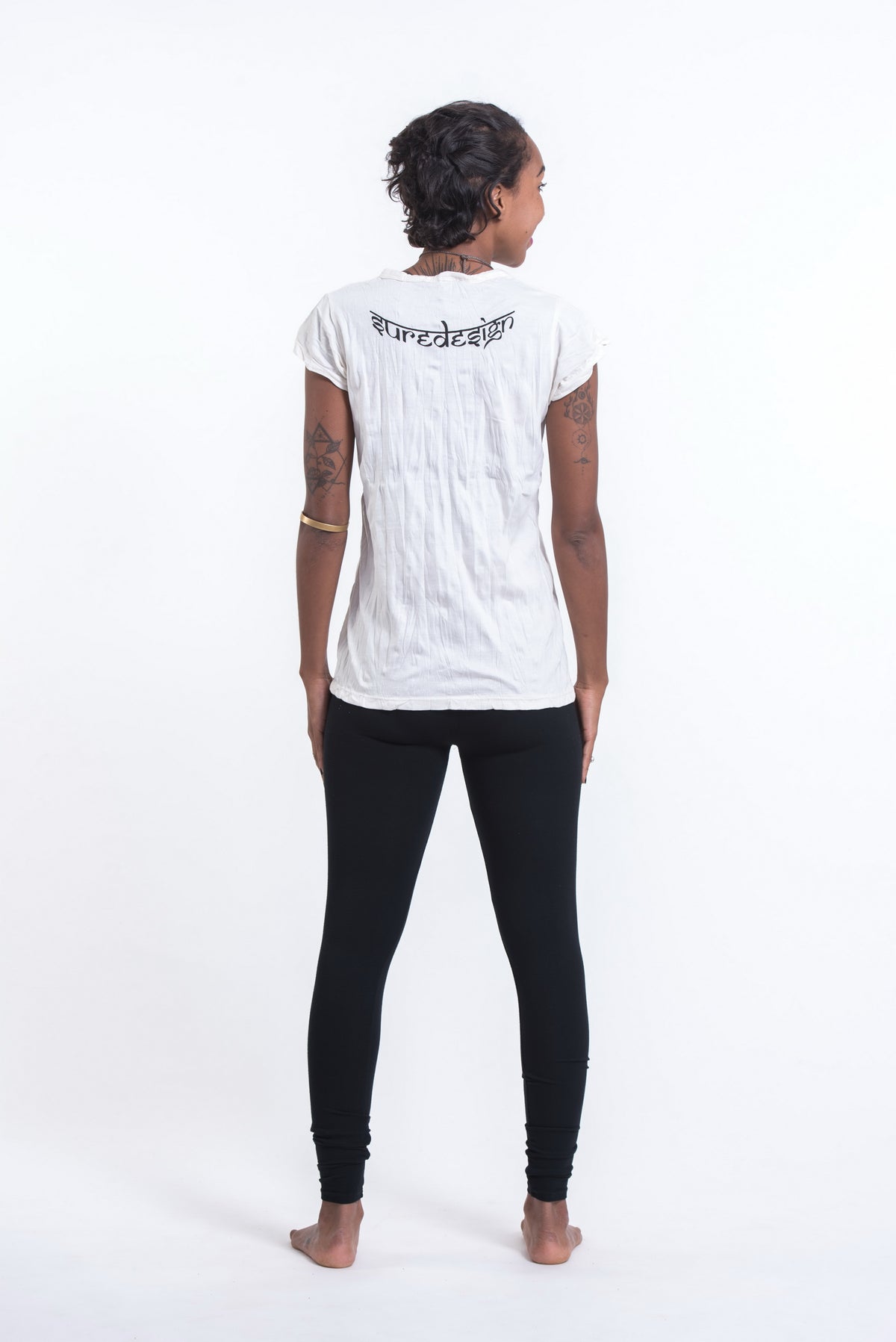 Sure Design Women's See No Evil Buddha T-Shirt White