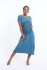 Sure Design Womens Lotus Mandala V Neck Tee Dress Denim Blue