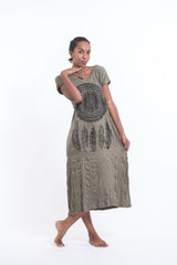 Sure Design Womens Dreamcatcher V Neck Tee Dress Green