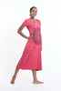 Sure Design Womens Lotus Mandala V Neck Tee Dress Red