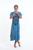 Sure Design Womens Infinitee Ohm V Neck Tee Dress Denim Blue