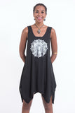 Wholesale Super Soft Cotton Mandala Tank Dress Silver on Black - $8.00