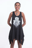 Wholesale Super Soft Cotton Fatima Hand Tank Dress Silver on Black - $8.00