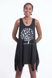 Wholesale Super Soft Cotton Feather Tree Tank Dress Silver on Black - $8.00