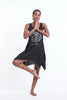 Super Soft Cotton Feather Tree Tank Dress Silver on Black