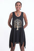 Super Soft Cotton Bodhi Tree Tank Dress Gold on Black