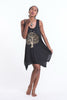 Super Soft Cotton Bodhi Tree Tank Dress Gold on Black