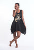 Super Soft Cotton Owls Tank Dress Gold on Black