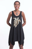 Wholesale Super Soft Cotton Tribal Turtle Tank Dress Gold on Black - $8.00