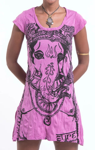 Sure Design Women's Big Face Ganesh Dress Pink