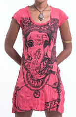 Sure Design Women's Big Face Ganesh Dress Red