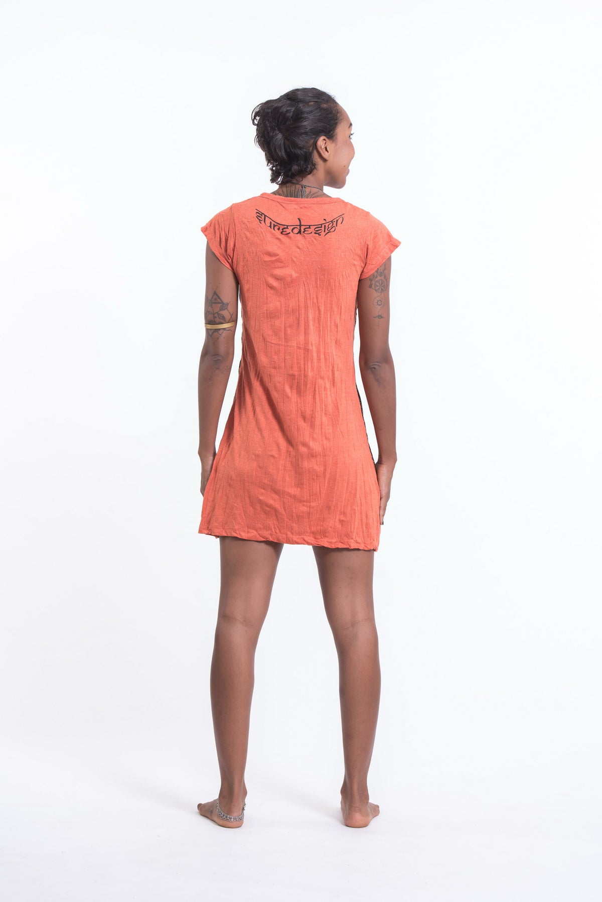 Sure Design Women's Butterfly Buddha Dress Orange