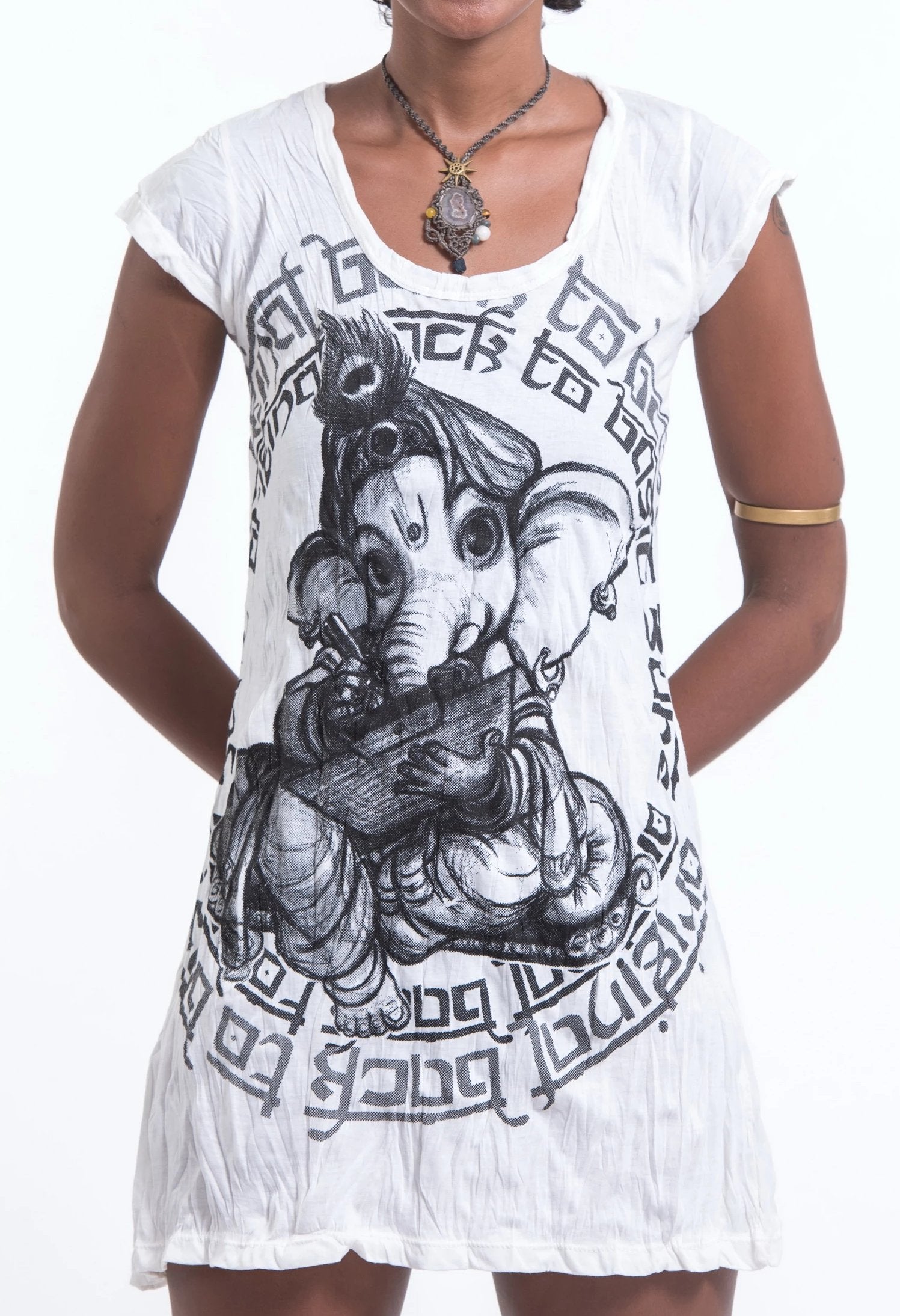 Sure Design Women's Baby Ganesh Dress White