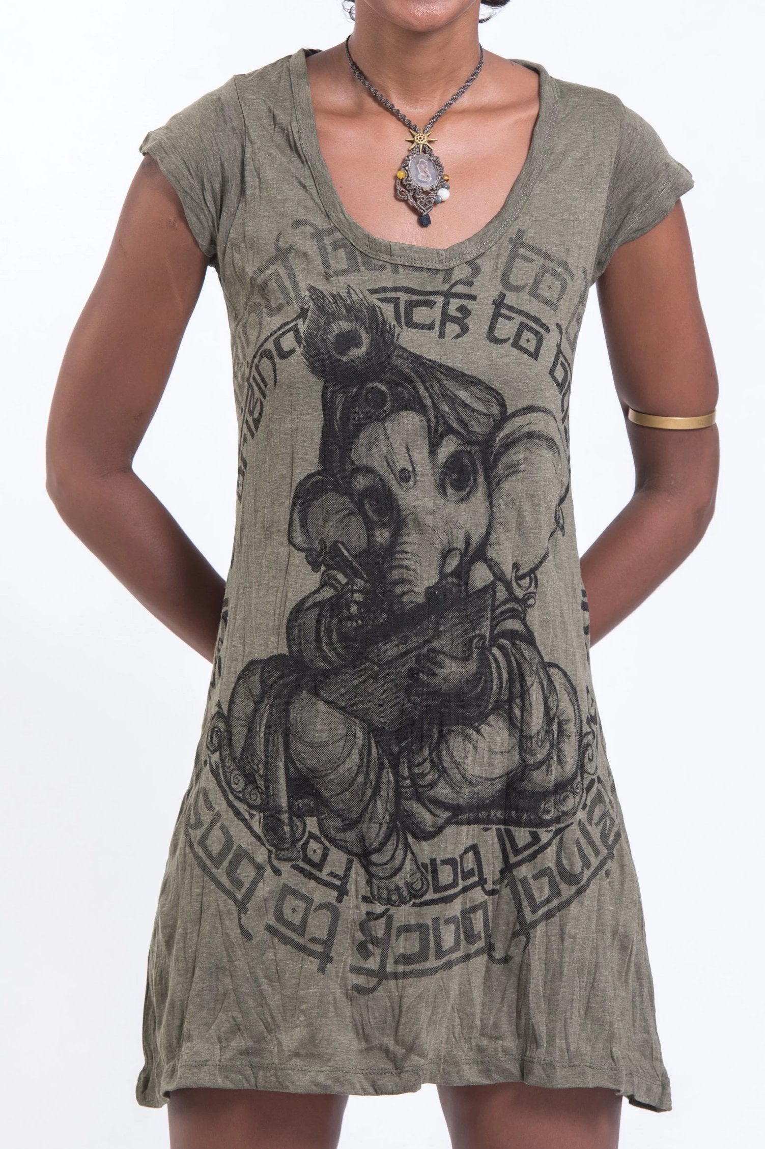 Sure Design Women's Baby Ganesh Dress Green – Sure Design Wholesale