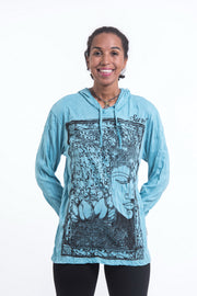 Sure Design Unisex Sanskrit Buddha Hoodie Turquoise