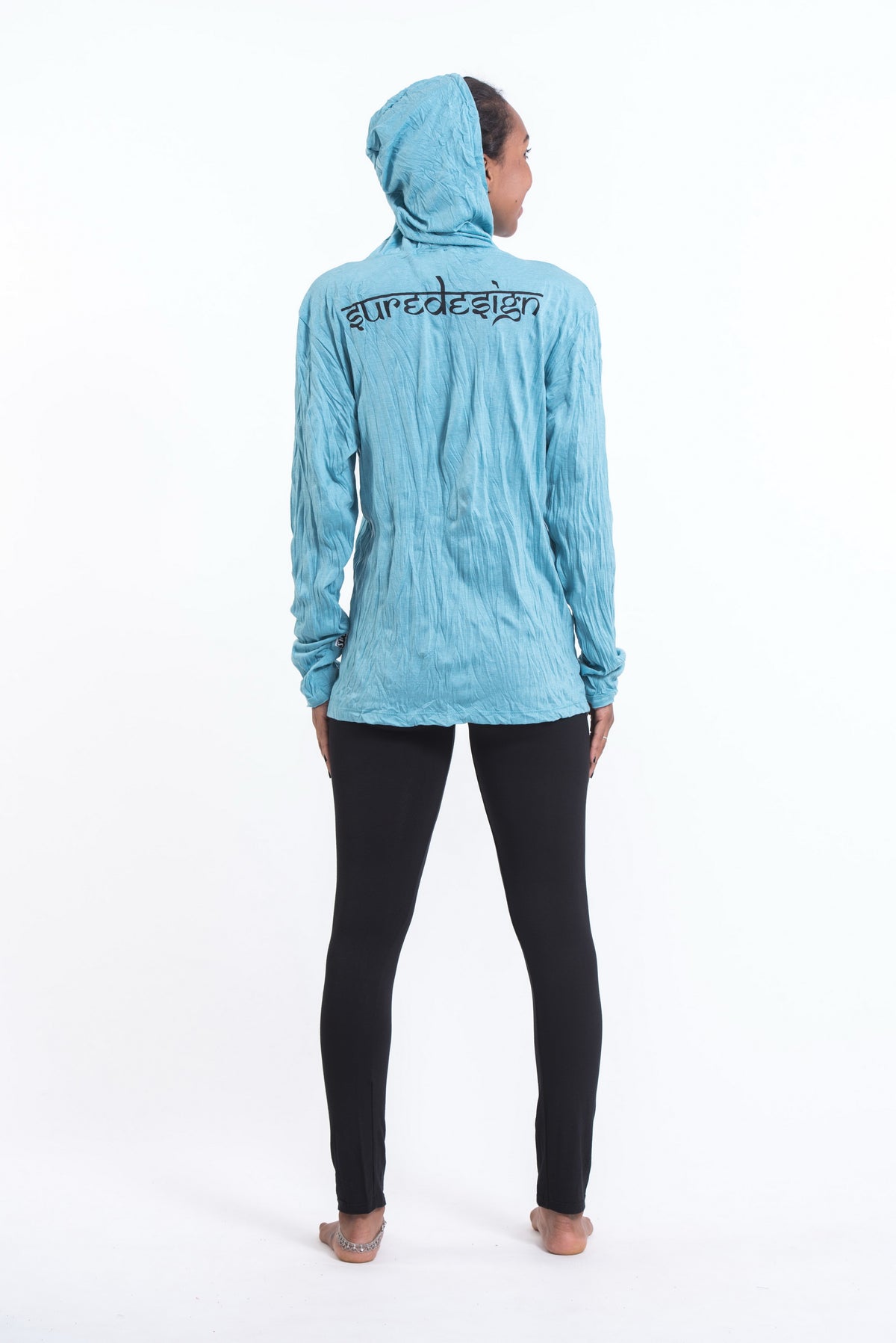 Sure Design Unisex Sanskrit Buddha Hoodie Turquoise