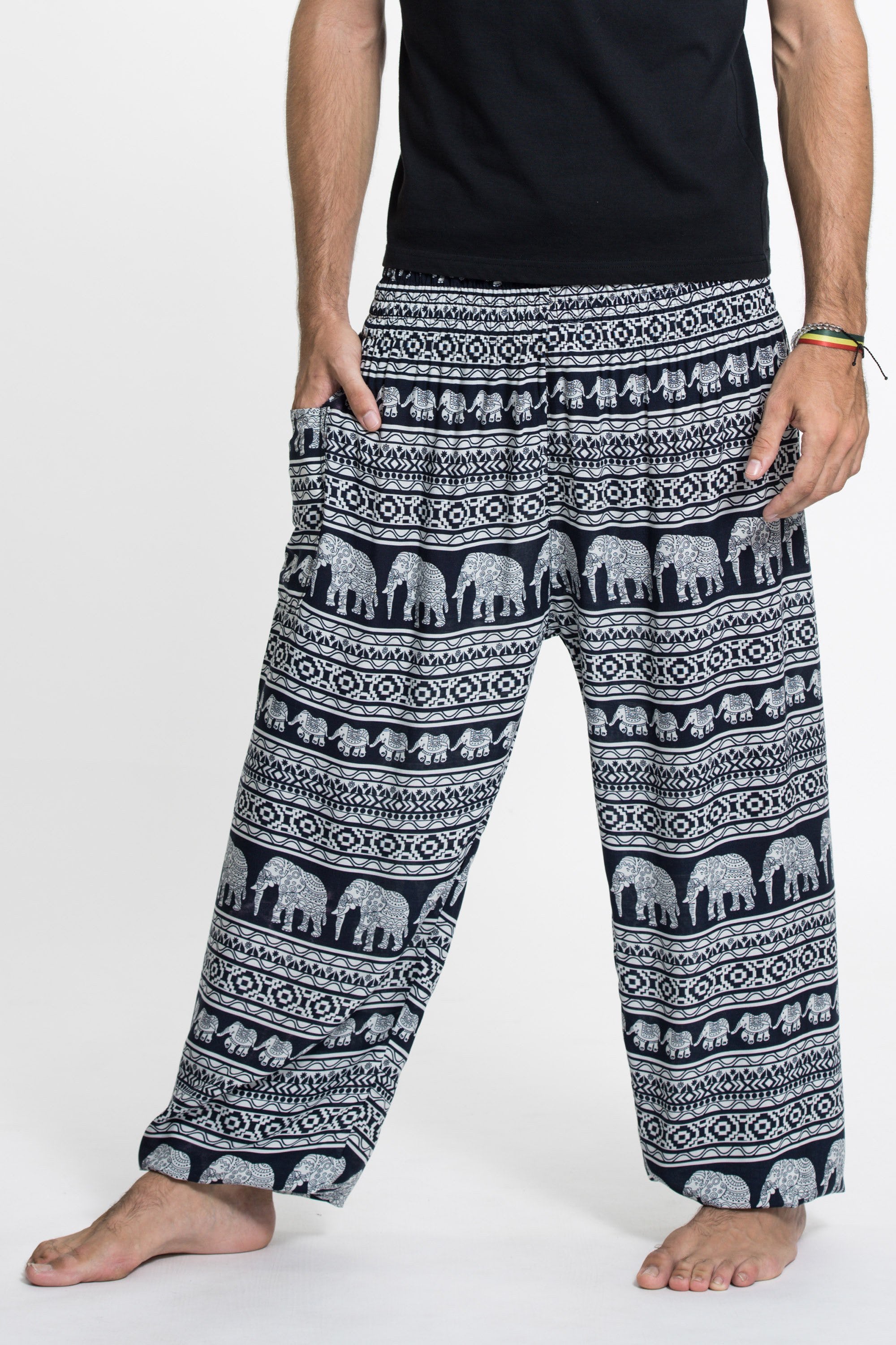 Boho Elephant Tall Harem Pants in Navy – Sure Design Wholesale