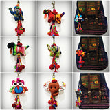 Wholesale Assorted set of 5 Thai Handmade Hill Tribe Colorful Stuffed Animal Fabric and Beads Keychains - $20.00