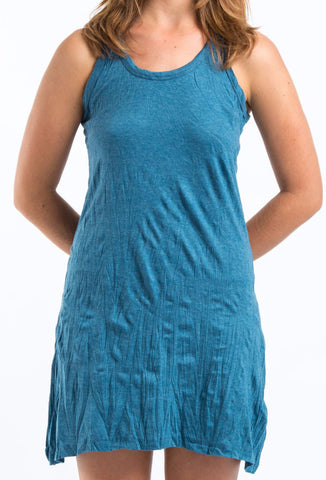 Sure Design Women's Blank Tank Dress Denim Blue